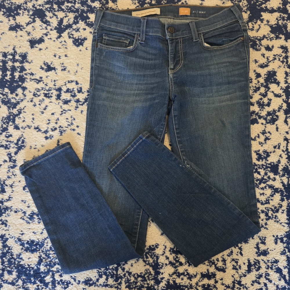 Pilcro and the Letterpress Denim Blue Skinny Jeans